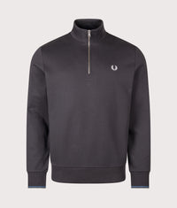 Regular Fit Quarter Zip Sweatshirt: 78D Anchor Grey/Ace Blue/Slate 