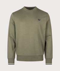 Regular Fit Crew Neck Sweatshirt: 49D Laurel Wreath Green/Slate/Navy 