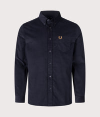 Regular Fit Needle Cord Shirt: 608 Navy 