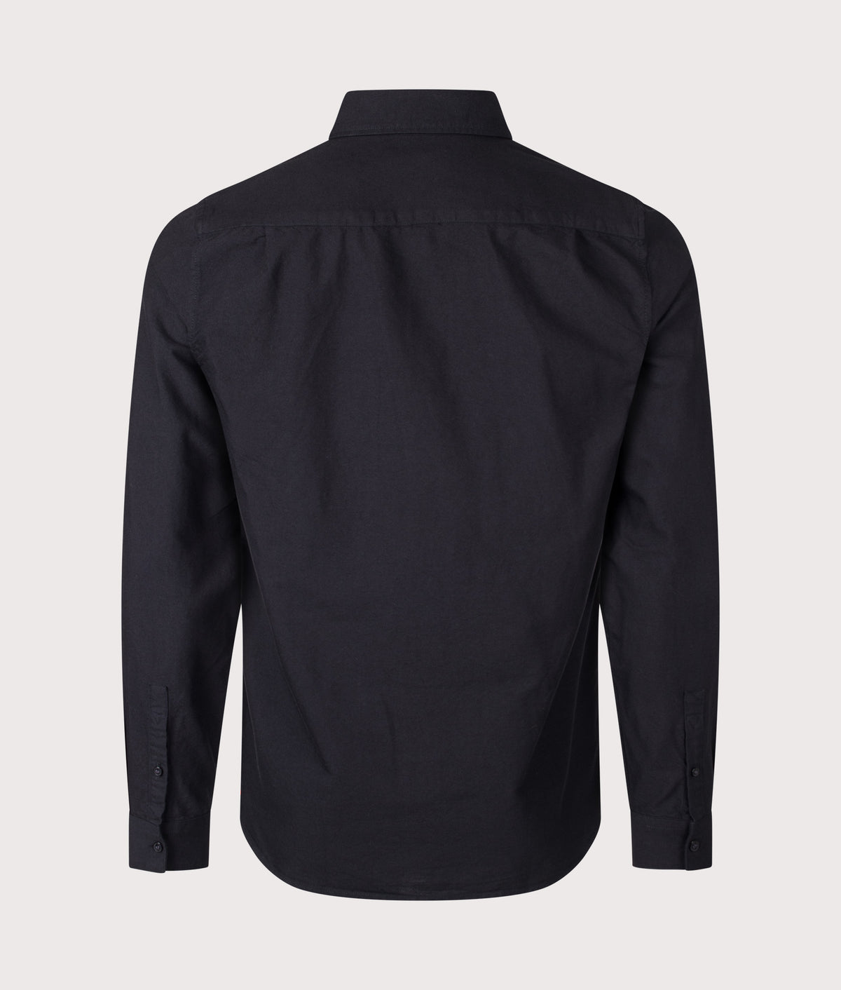 Fred Perry Regular Fit Oxford Shirt in Black at EQVVS Menswear. Back shot.
