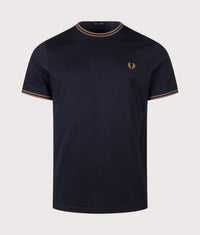 Regular Fit Twin Tipped T-Shirt: 48D Navy/Bronze 