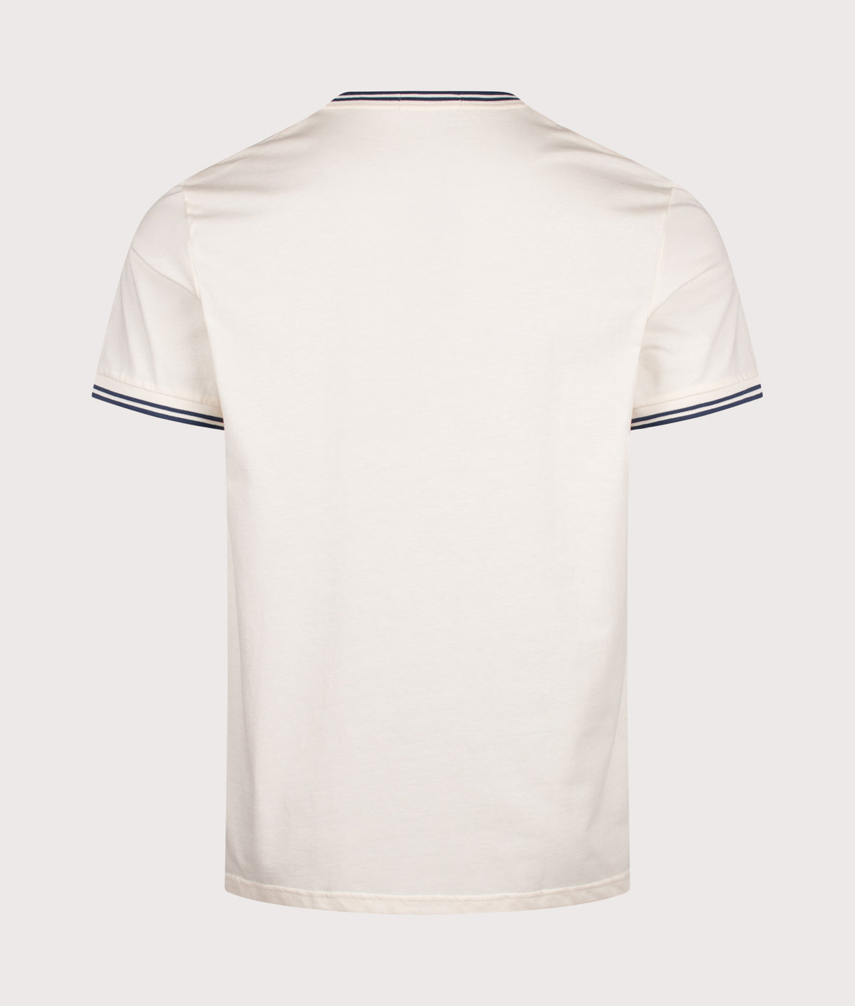 Fred Perry Twin Tipped T-Shirt in Ecru and Mod Blue at EQVVS Menswear. Back shot.