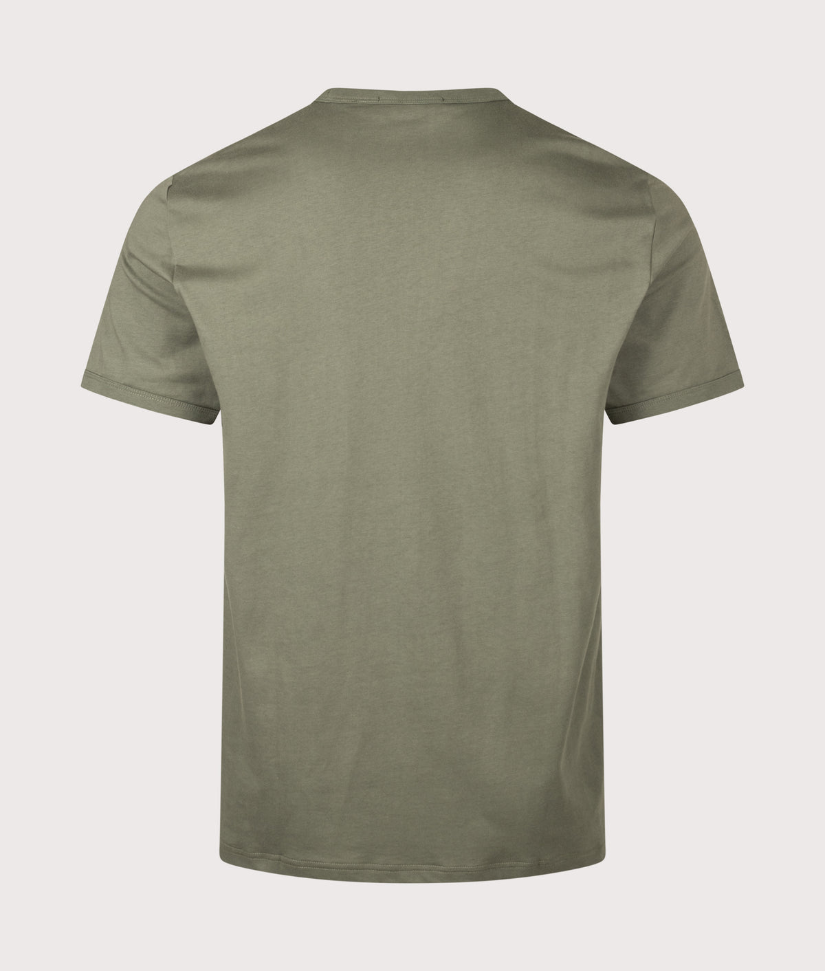 Fred Perry Regular Fit Ringer T-Shirt in Laurel Wreath Green at EQVVS Menswear. Back shot.