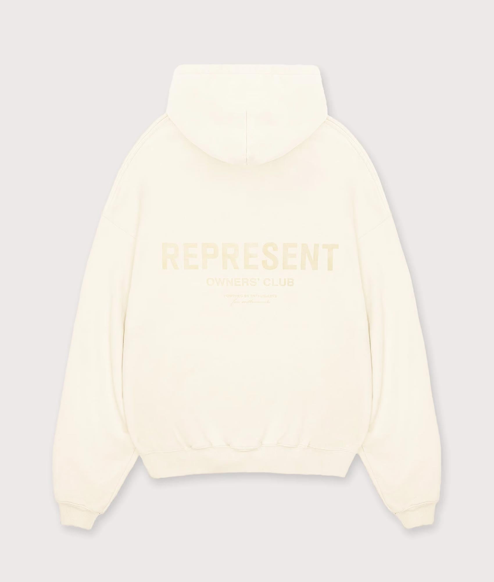 Represent Owners Club Hoodie. Shot by EQVVS. Back Print Shot.