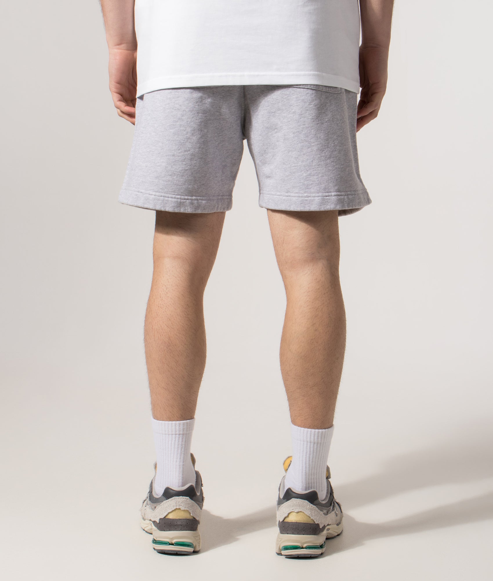 Relaxed Fit Owners Club Shorts in Ash Grey/Black | 100% Cotton | REPRESENT | Back model shot 