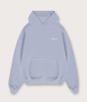Represent Owners Club Script Hoodie. Shot by EQVVS. Front Shot.