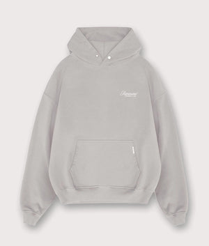 Represent Owners Club Script Hoodie. Shot by EQVVS. Front Shot.