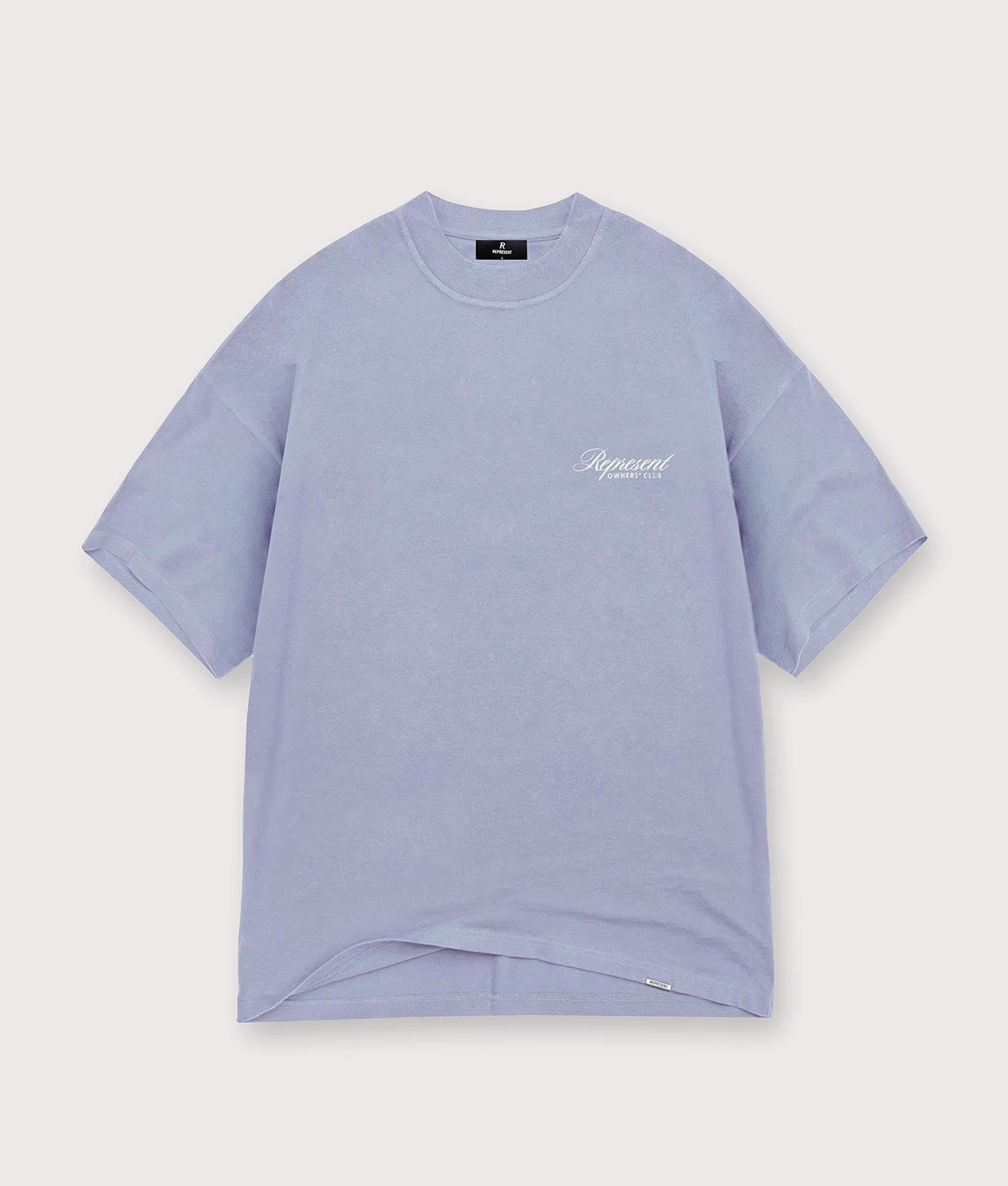 Represent Owners Club Script T-Shirt. Shot by EQVVS. Front Shot.