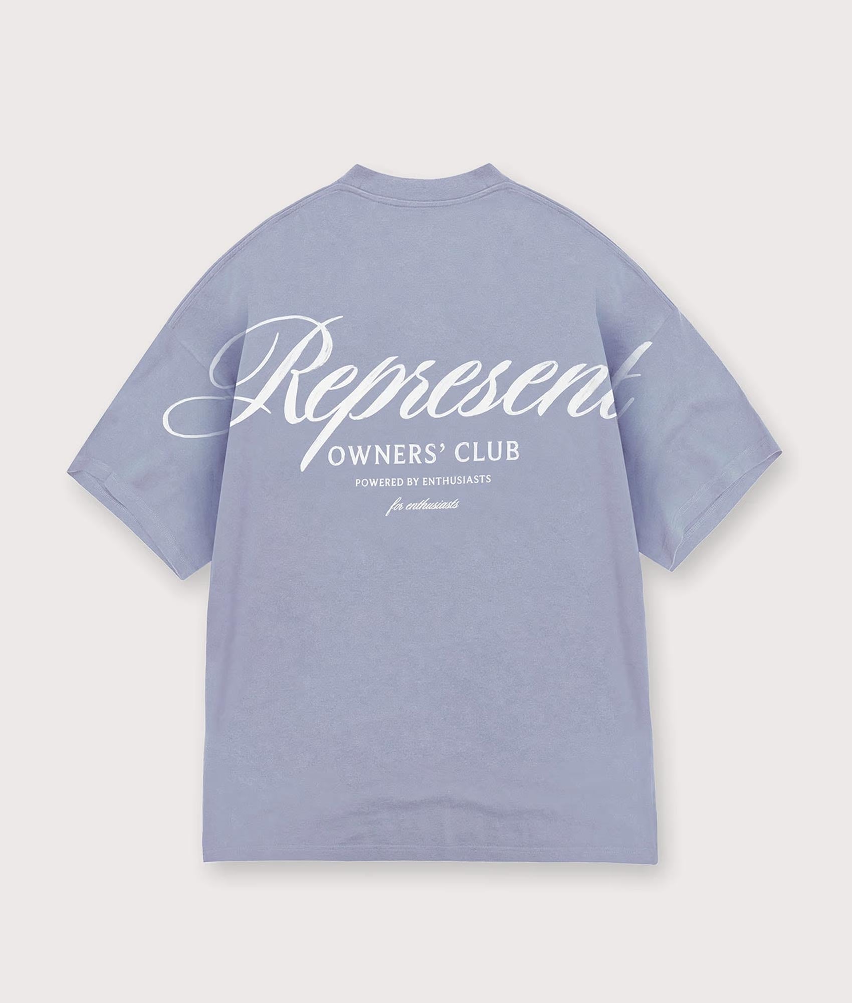 Represent Owners Club Script T-Shirt. Shot by EQVVS. Back Print Shot.