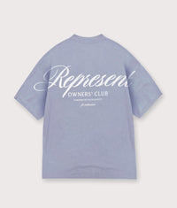 Represent Owners Club Script T-Shirt: 08 Dusty Blue 