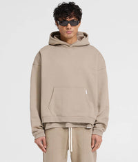 Oversized Initial Boxy Hoodie: 53 Dune 