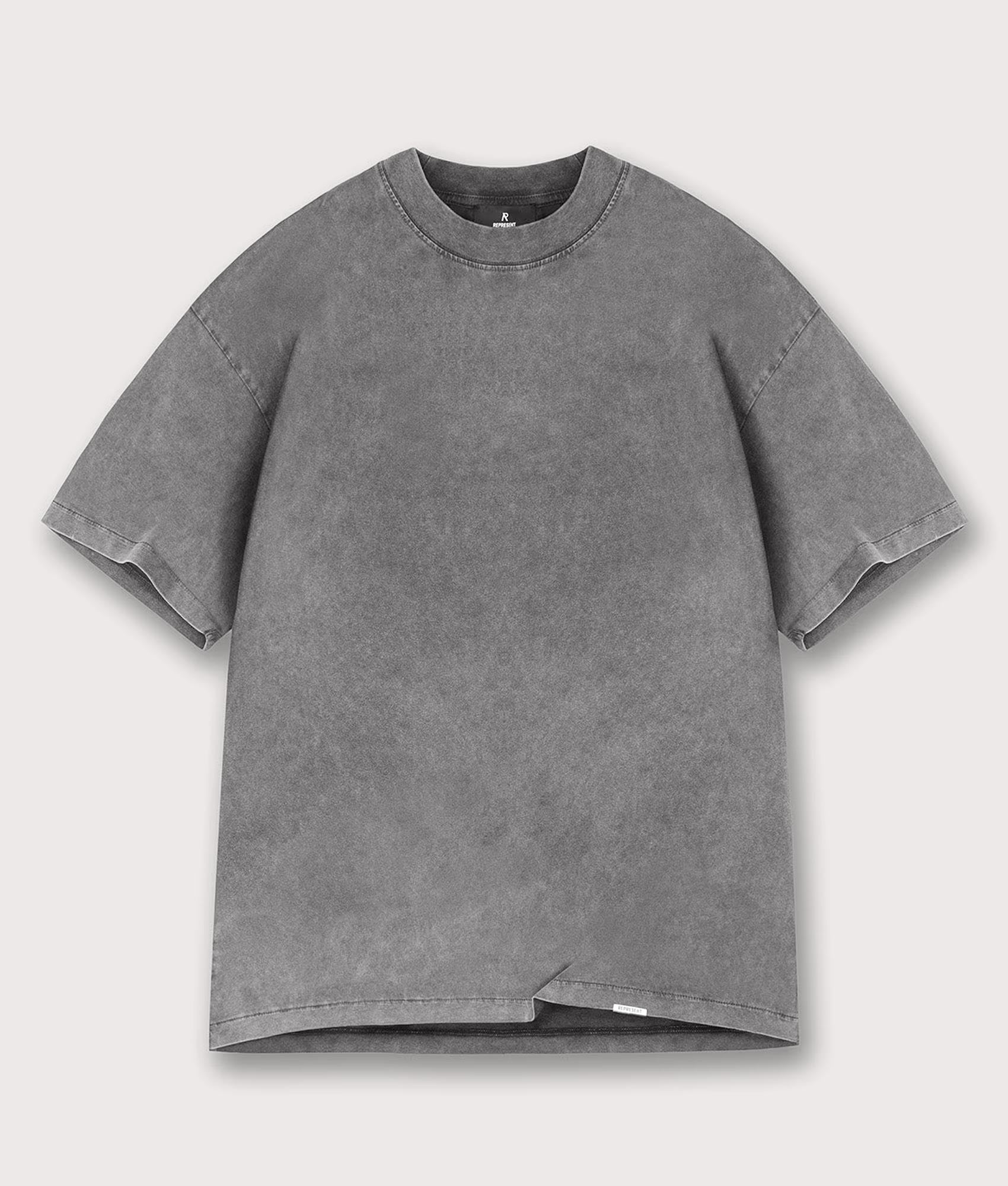 Initial Oversized T-Shirt by Represent in Vintage Grey. Shot by EQQVS. Front flat shot.