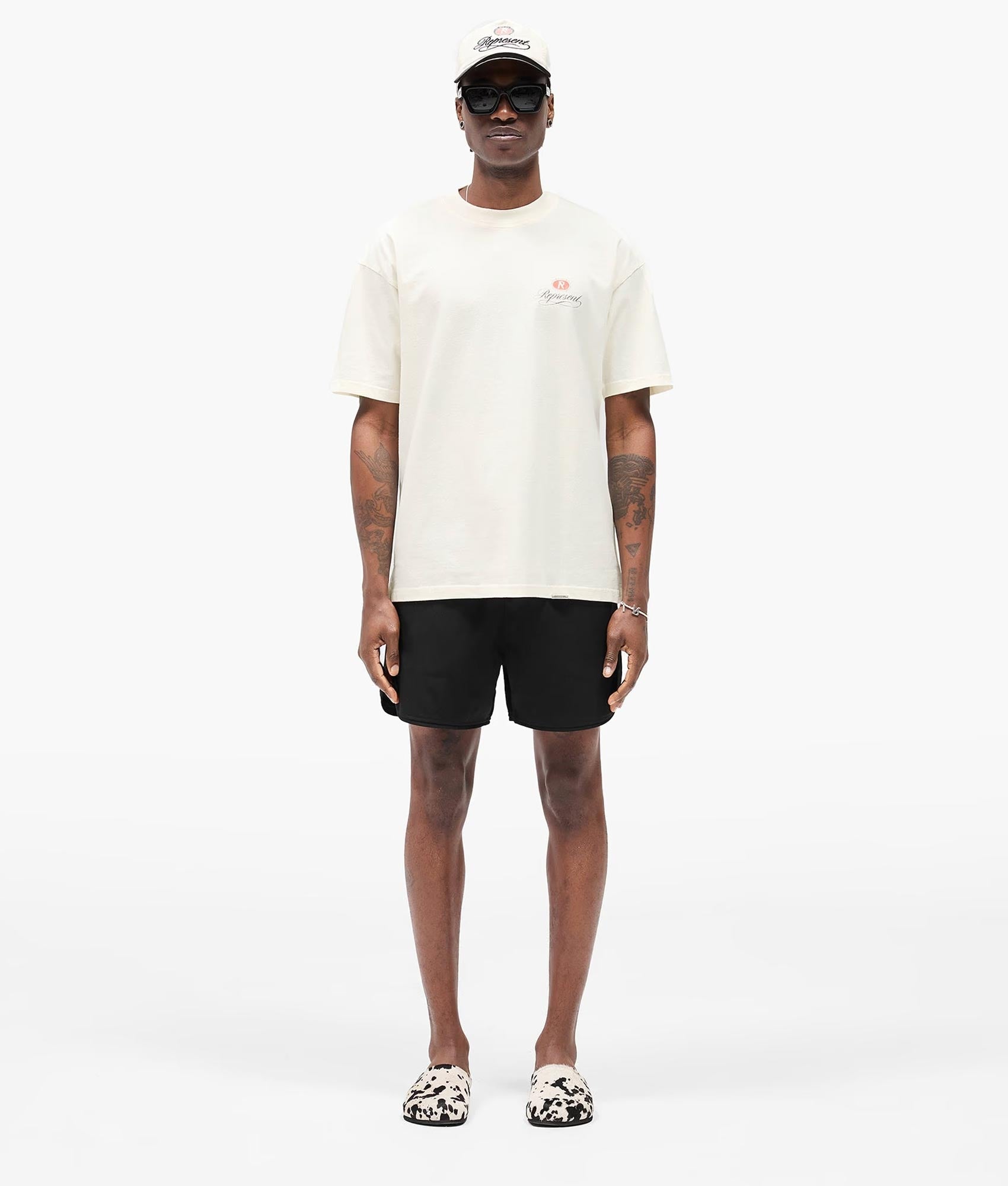 Grand Vintage Hand Drawn T-Shirt. Shot by EQVVS. Front Full Model Shot.