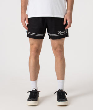 Represent, Border Shorts, Jet Black, Eqvvs Menswear, front shot angle

