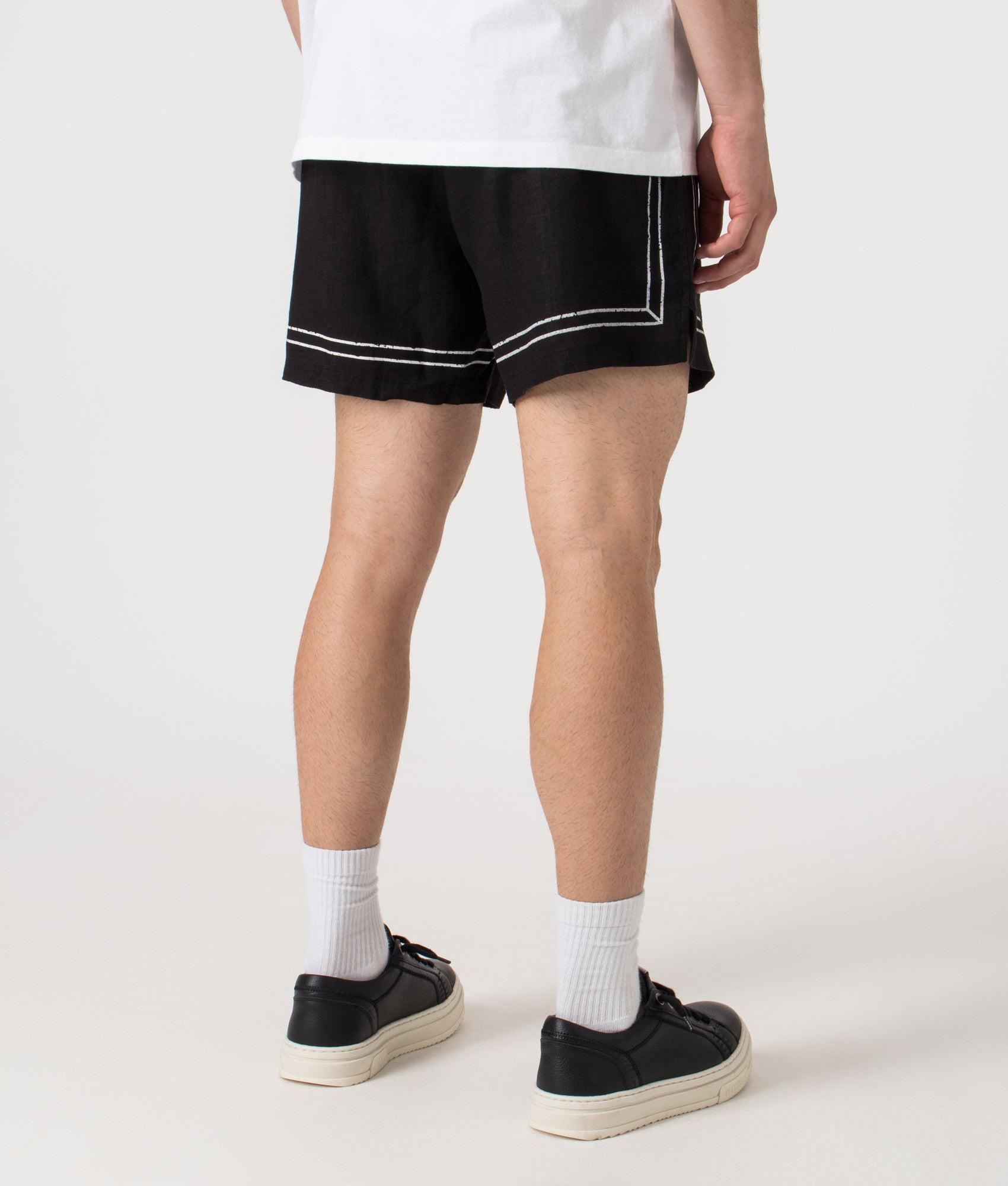 Represent, Border Shorts, Jet Black, Eqvvs Menswear, back shot angle
