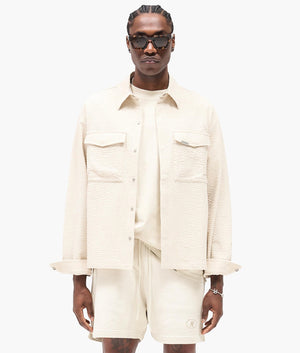 Textured Long Sleeve Shirt. Shot by EQVVS. Front Model Shot.