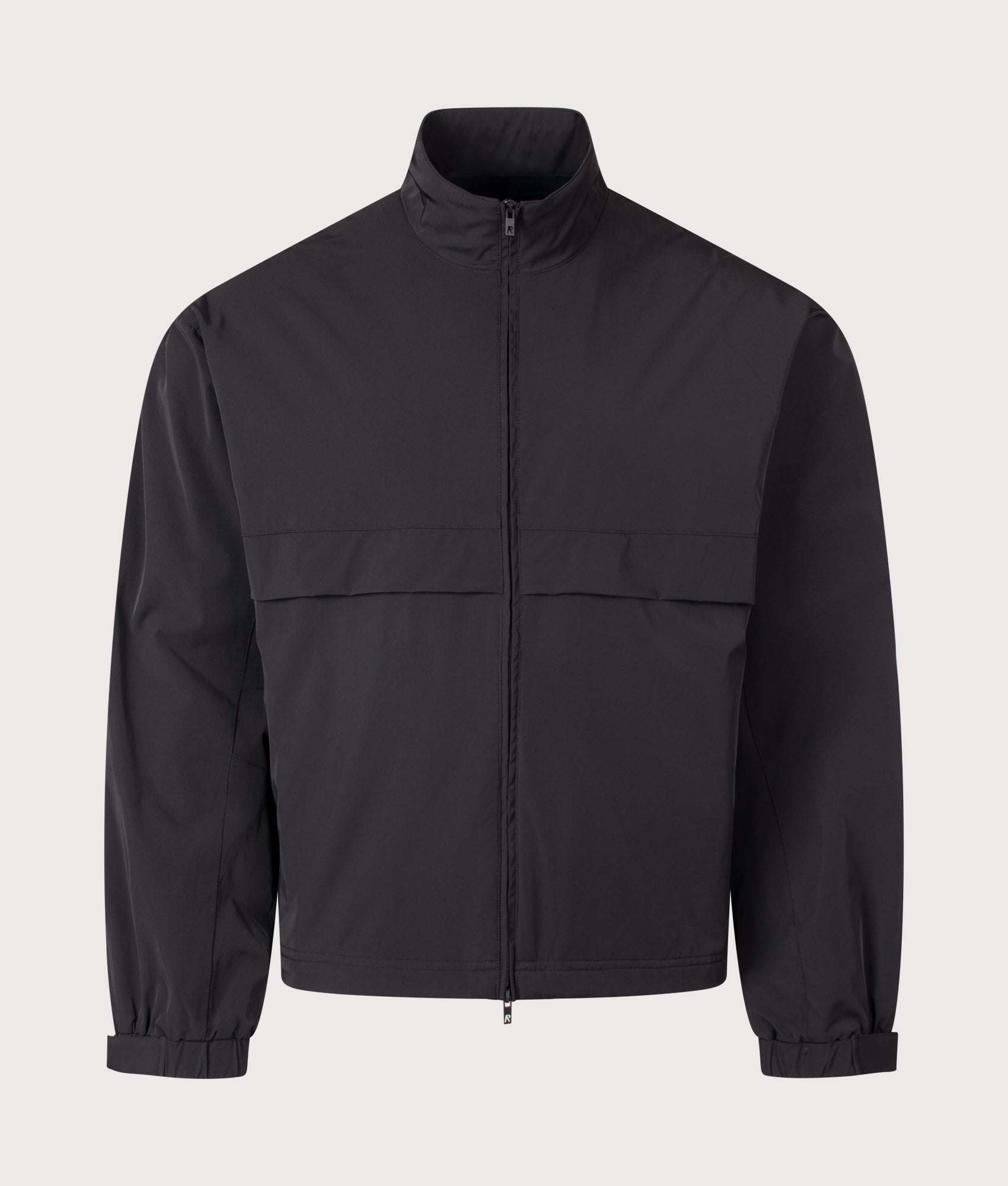 Represent Oversized Initial Nylon Track Jacket in Jet Black at EQVVS Menswear. Front shot.