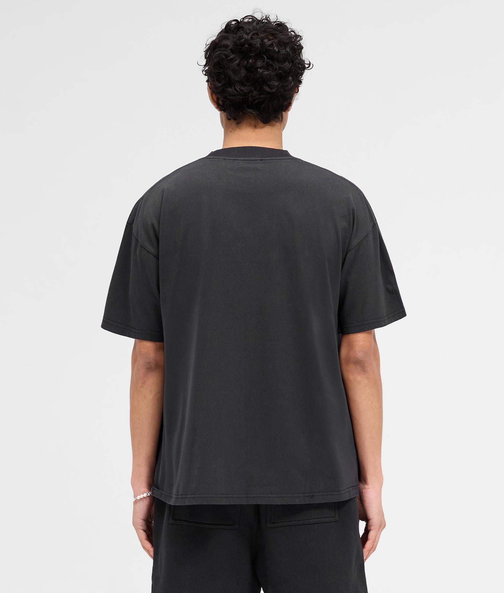 REPRESENT Rep Applique T-Shirt in Off Black. Shot at EQVVS.  Back shot. 