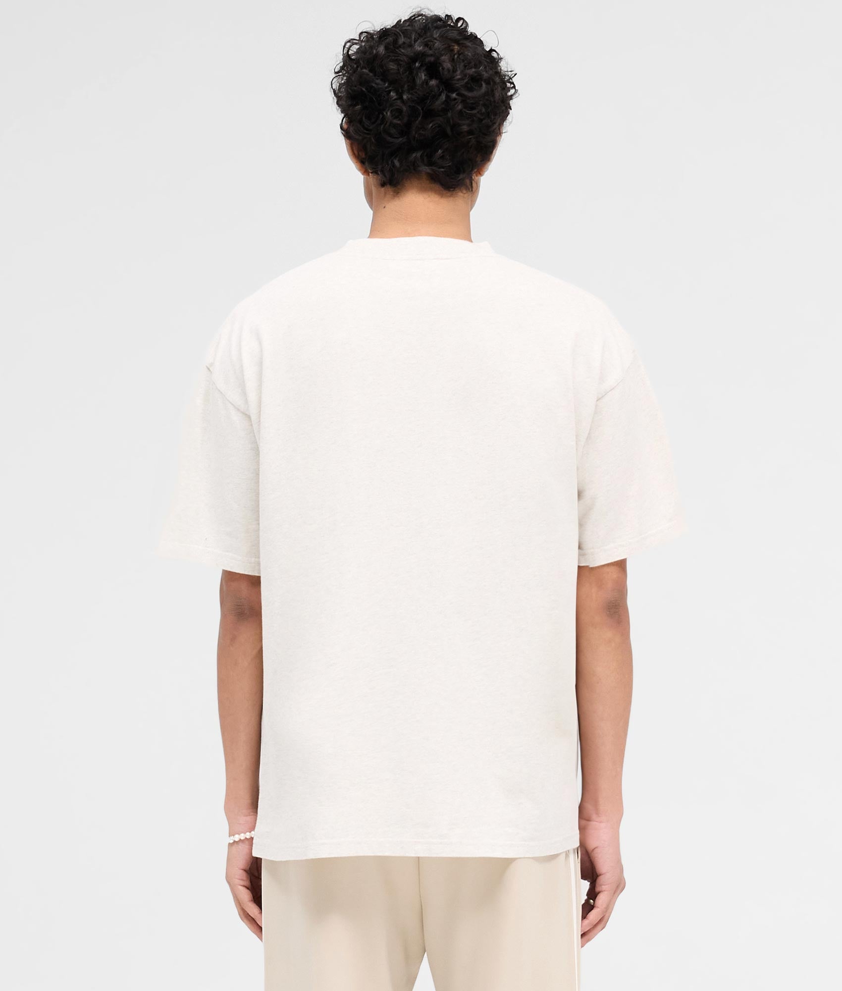 REPRESENT Rep Applique T-Shirt in Cream Marl. Shot at EQVVS. Back shot. 
