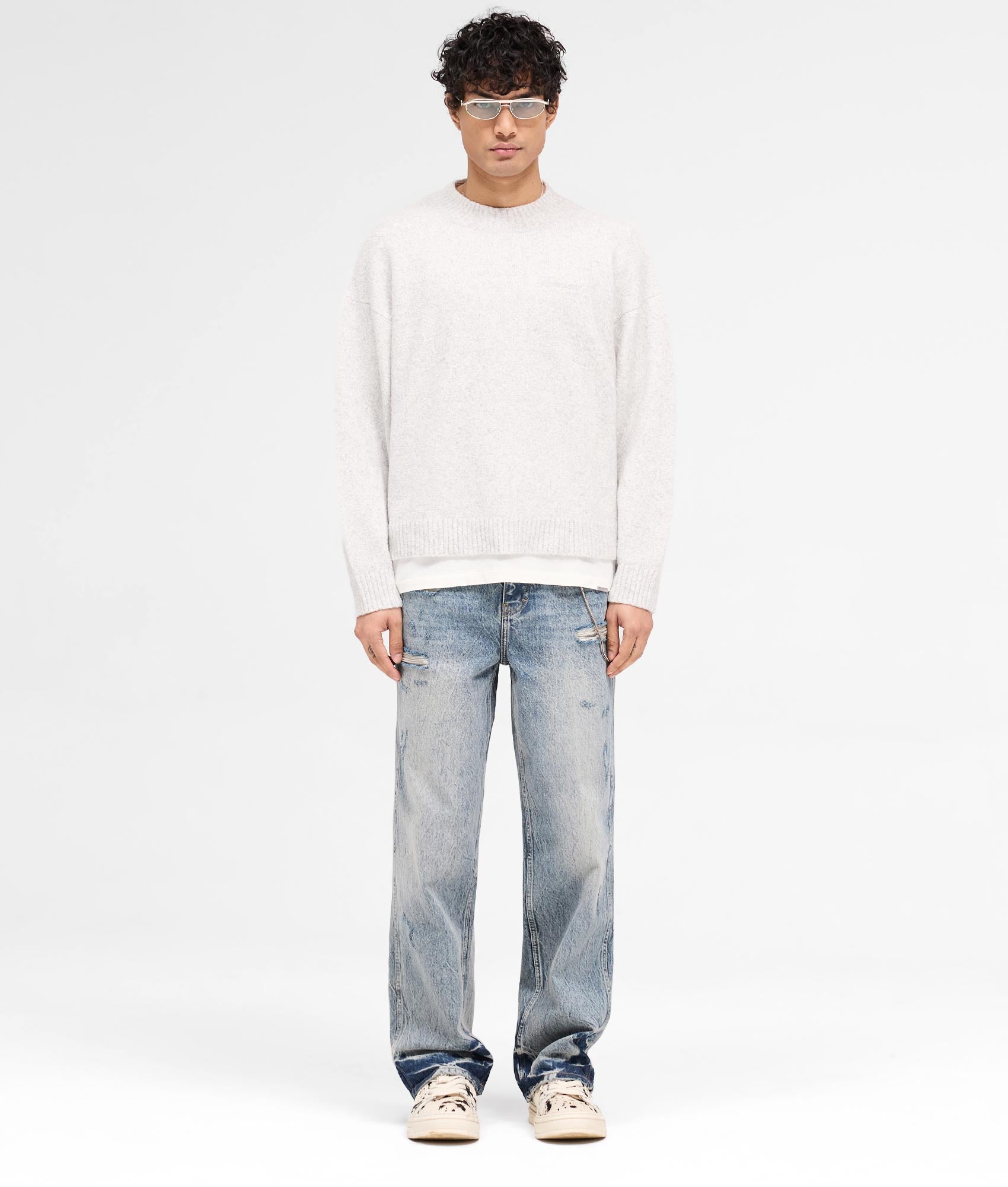 Oversized Fit Marled Knit Jumper