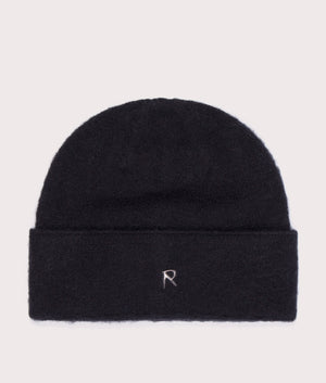 Textured Knit Beanie in Jet Black | REPRESENT | EQVVS | Front shot 