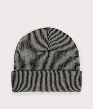  REPRESENT Ribbed Knit Beanie in Vintage Grey at EQVVS Menswear. Back shot.