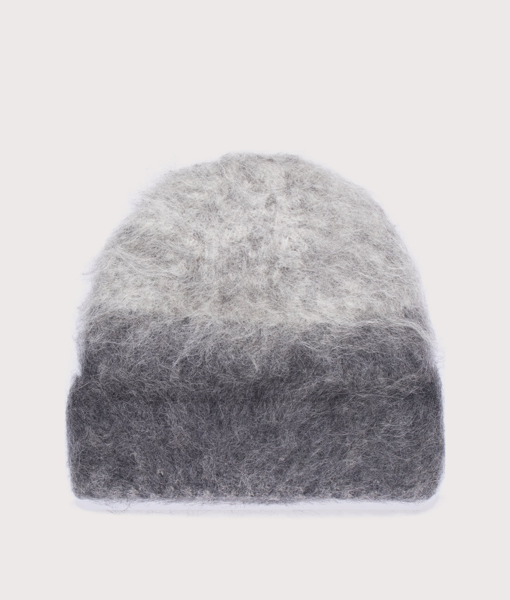 REPRESENT Ombre Knit Beanie in Light Grey at EQVVS Menswear. Front shot.