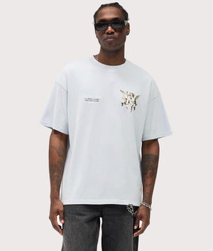 Legacy Cherubs T-Shirt in Cloud. 100% Cotton | REPRESENT | EQVVS | Front model shot 