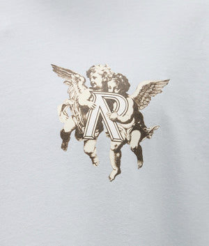 Legacy Cherubs T-Shirt in Cloud. 100% Cotton | REPRESENT | EQVVS | Front detail shot 