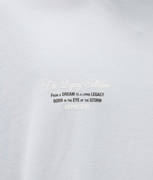 Legacy Cherubs T-Shirt in Cloud. 100% Cotton | REPRESENT | EQVVS | Front detail shot 2