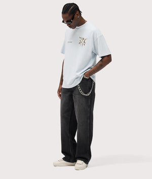 Legacy Cherubs T-Shirt in Cloud. 100% Cotton | REPRESENT | EQVVS | Front model shot 2 