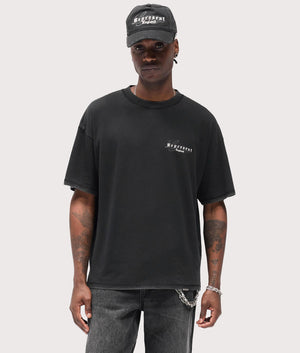 Relaxed Fit England Legacy T-Shirt in Vintage Black. in 100% Cotton | RREPRESENT | EQVVS | Front model shot 