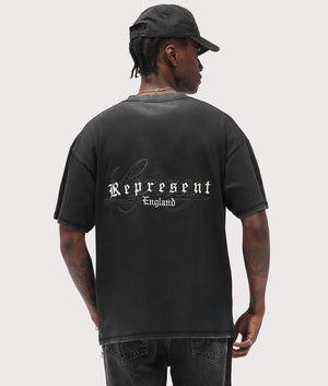 Relaxed Fit England Legacy T-Shirt in Vintage Black. in 100% Cotton | RREPRESENT | EQVVS | Back model shot 