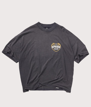 Angel Border T-Shirt by Represent in Stained Black. hot by EQVVS. Flat front shot.