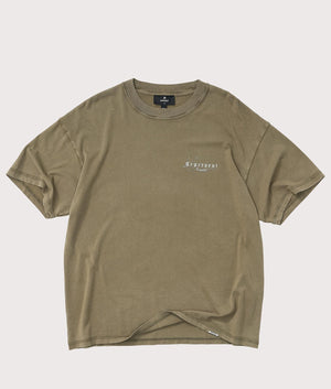 Legacy T-Shirt by Represent in Aged Khaki. Shot by EQVVS. Front flat shot.