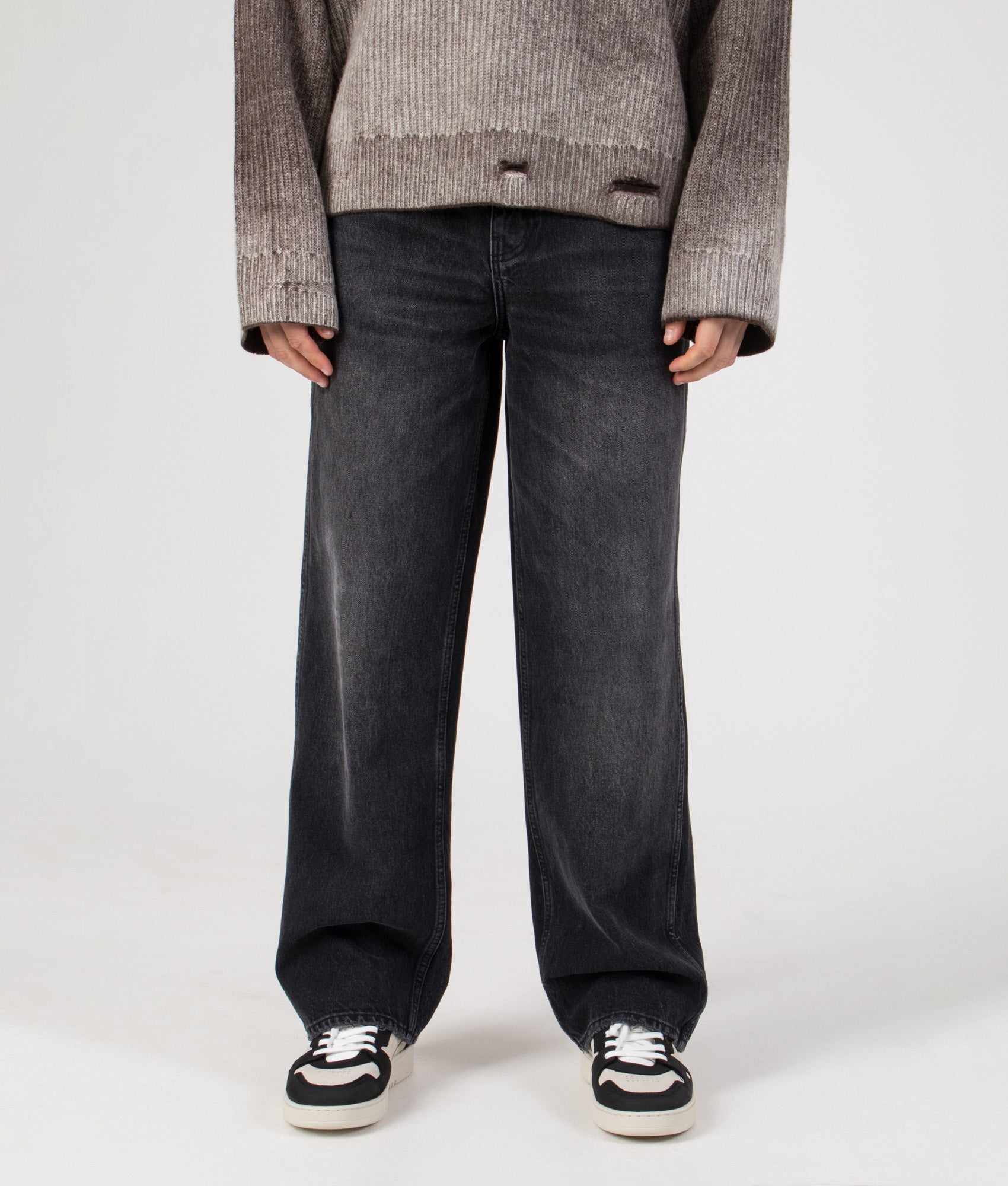 R3 Baggy Denim in Aged Black | 100% Cotton | Represent | EQVVS | Front model shot