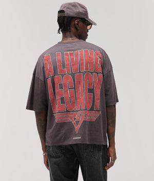 Reversible Living Legacy Tour T-Shirt by Represent in Sun Fade Grey. Shot by EQVVS. Backt shot.
