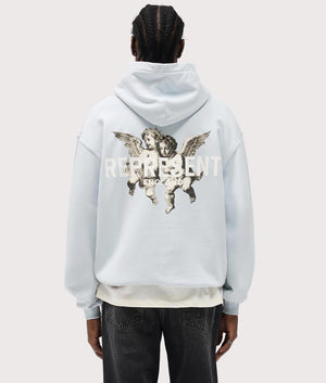 Relaxed Fit Legacy Cherubs Hoodie . 100% Cotton | REPRESENT | EQVVS | Back model shot