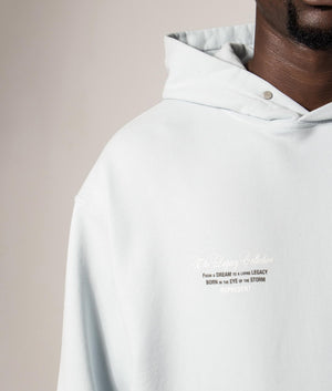 Relaxed Fit Legacy Cherubs Hoodie . 100% Cotton | REPRESENT | EQVVS | Detail model shot