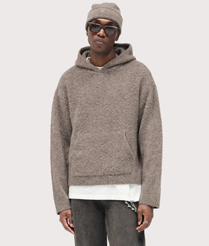 Textured Borg Hoodie by Represent in Nero. Shot by EQVVS. Front model Shot.