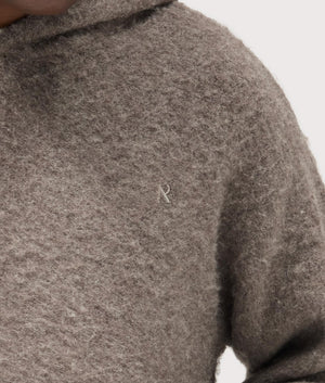 Textured Borg Hoodie by Represent in Nero. Shot by EQVVS. Detail model Shot.