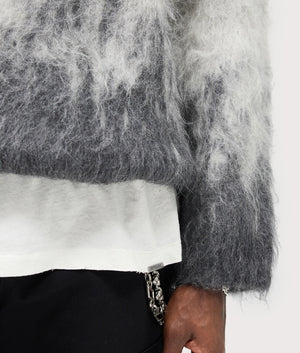 Ombre Sweatshirt by Represent in Light Grey. Shot by EQVVS. Detail model shot.