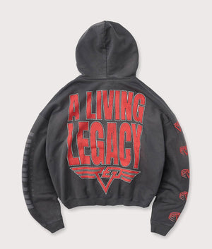 Reversible Living Legacy Tour Hoodie by Represent in Sun Fade Grey. Shot by EQVVS. Flat Back shot.