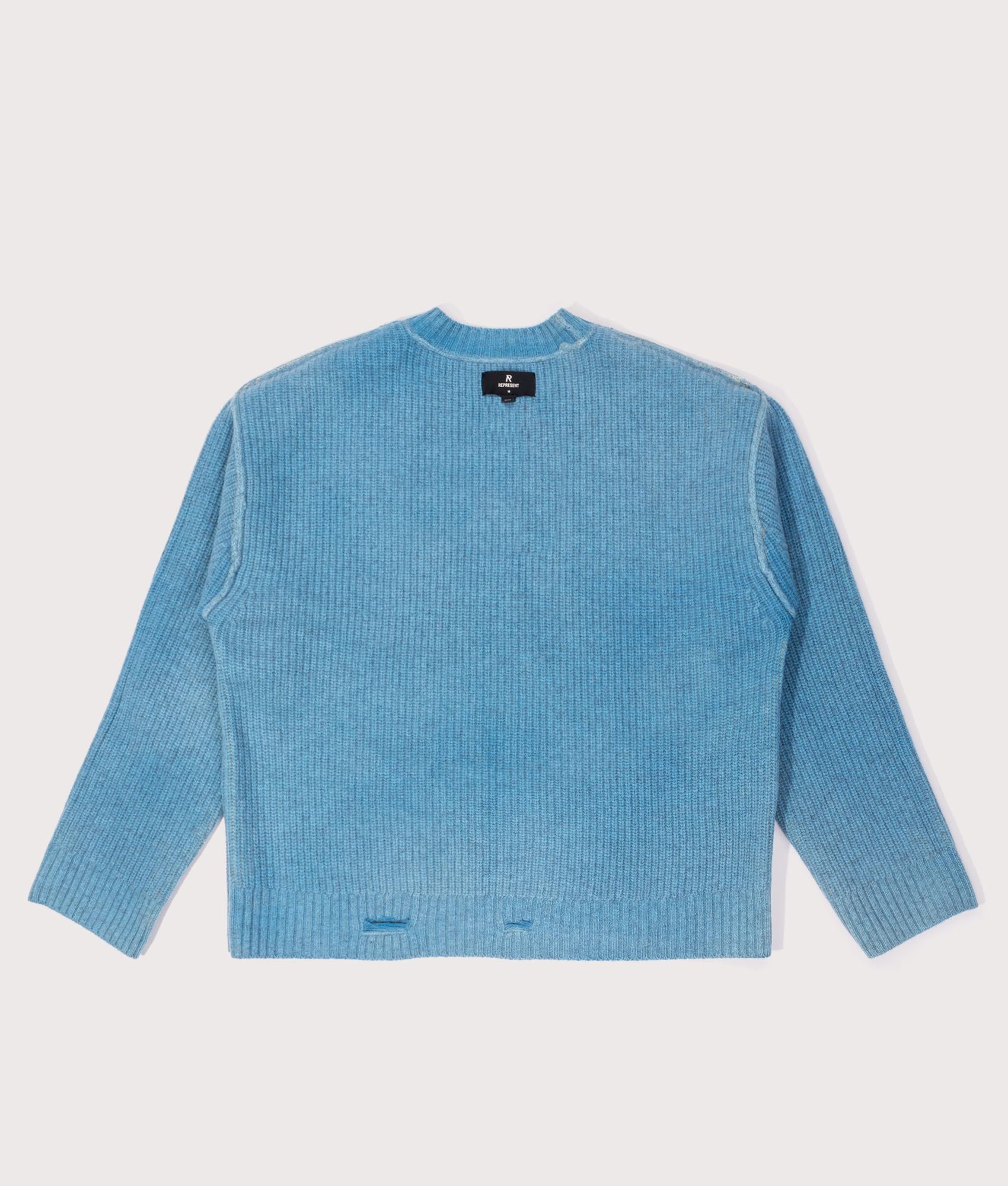 Reversible Fade Out Sweatshirt by Represent in Cloud. Shot by EQVVS. back internal flat shot.