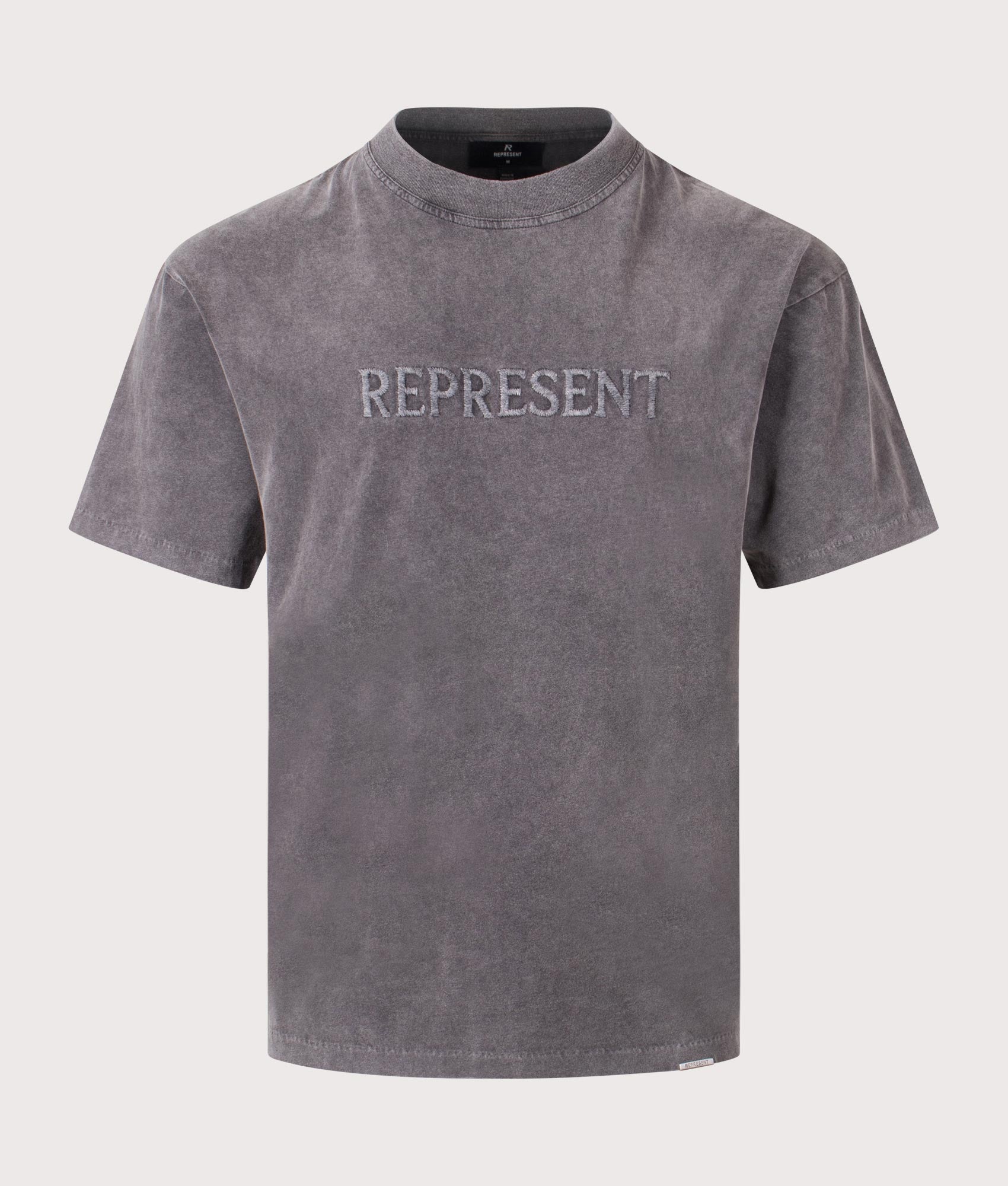 Embroidered Serif Logo T-Shirt. Shot by EQVVS. Front shot.