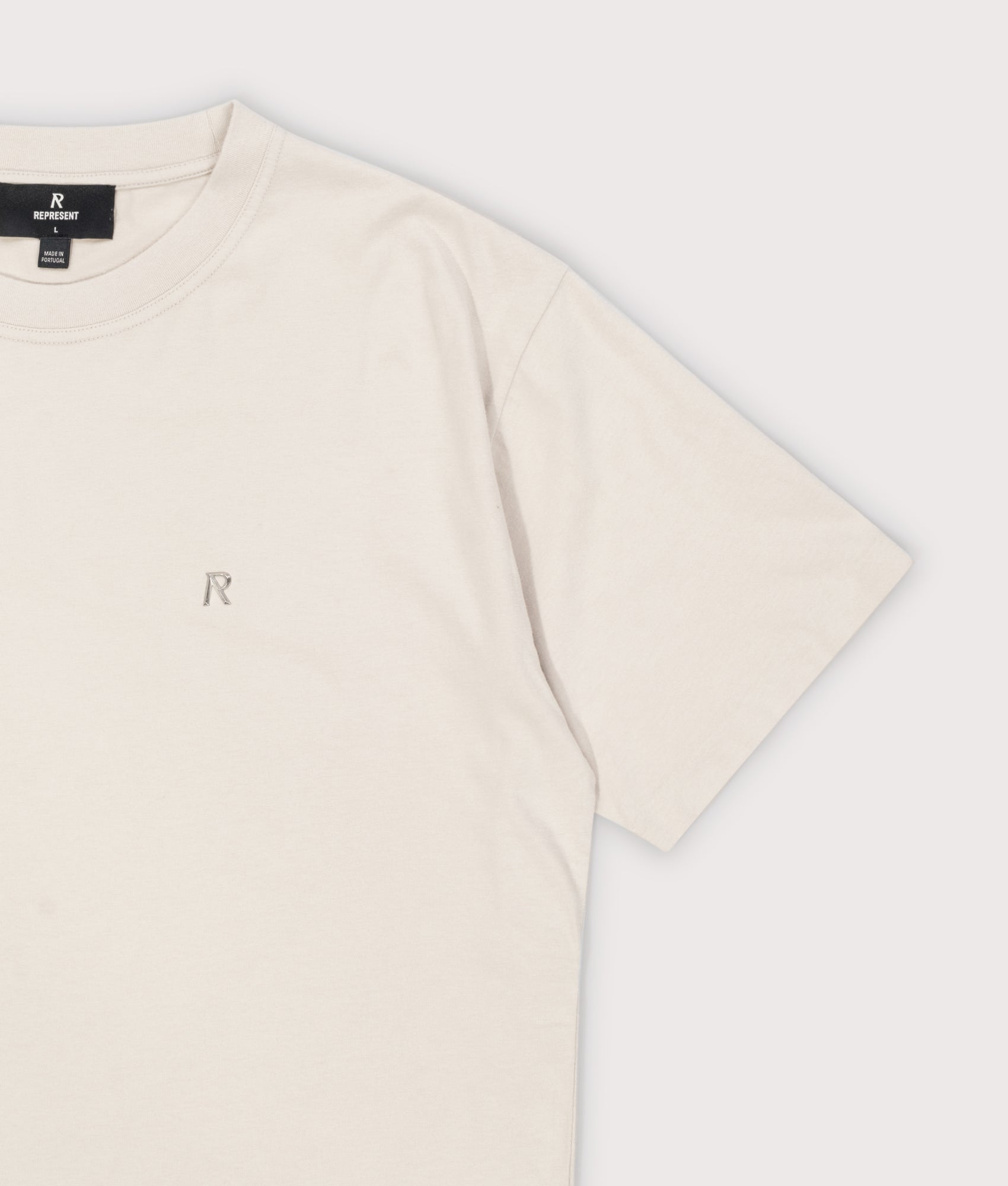 Metal Initial R T-Shirt. Shot by EQVVS. Detail shot.