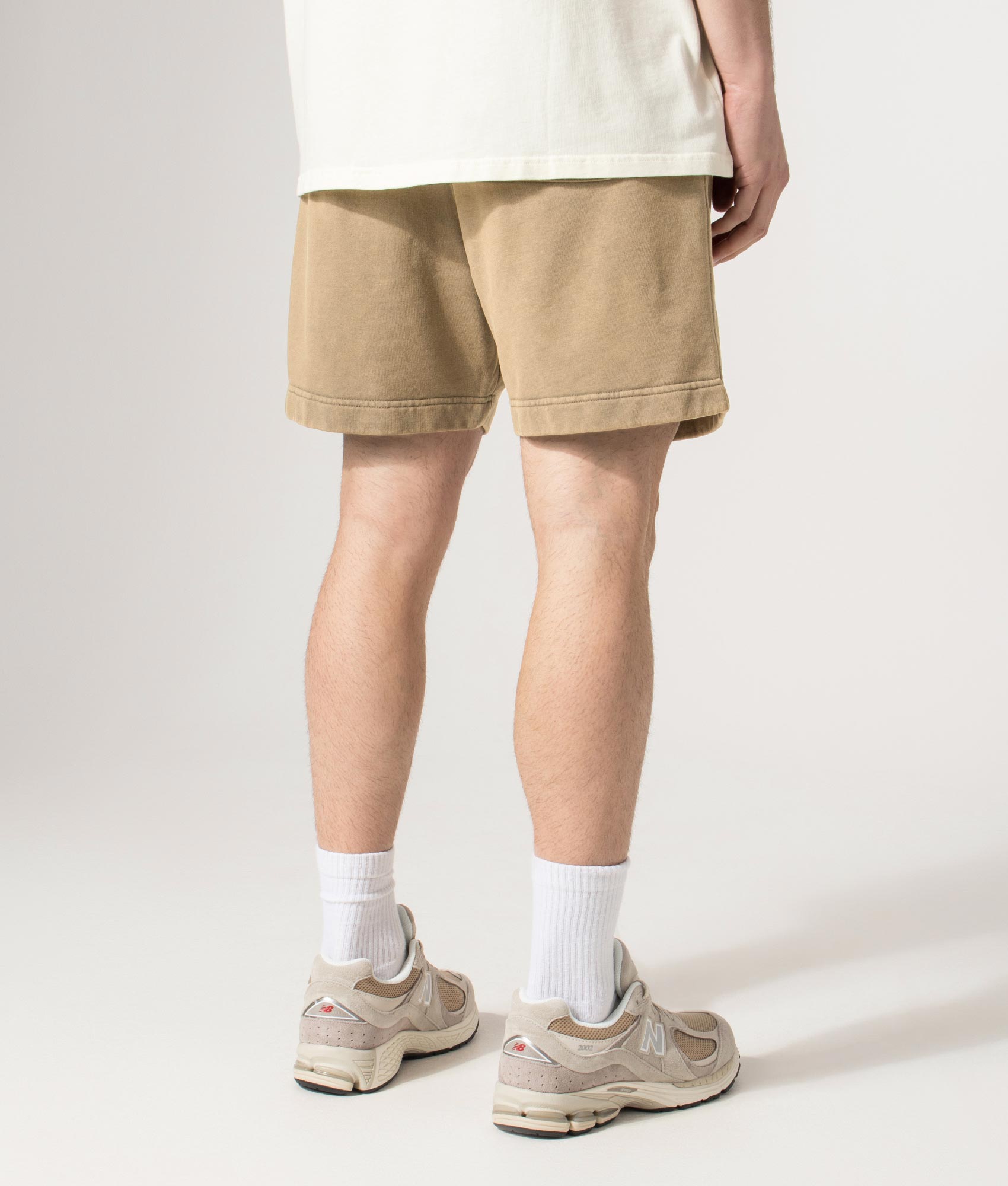 Owners’ Club Shorts in Almond | 100% Cotton | REPRESENT | EQVVS | Back angle model shot 