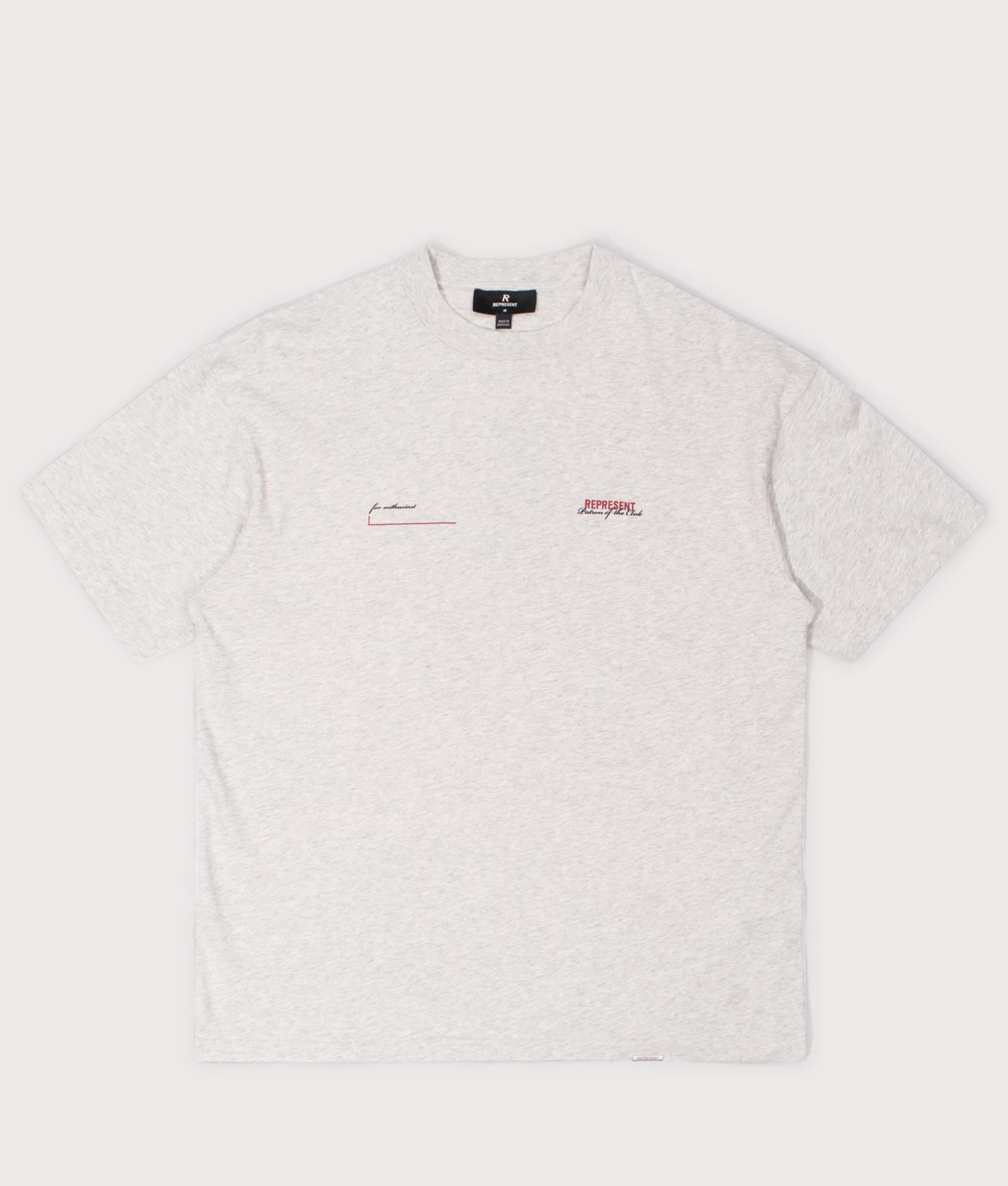 REPRESENT Patron Of The Club T-Shirt in Cream Marl at EQVVS Menswear. Front shot.