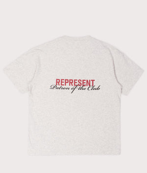 REPRESENT Patron Of The Club T-Shirt in Cream Marl at EQVVS Menswear. Back shot.