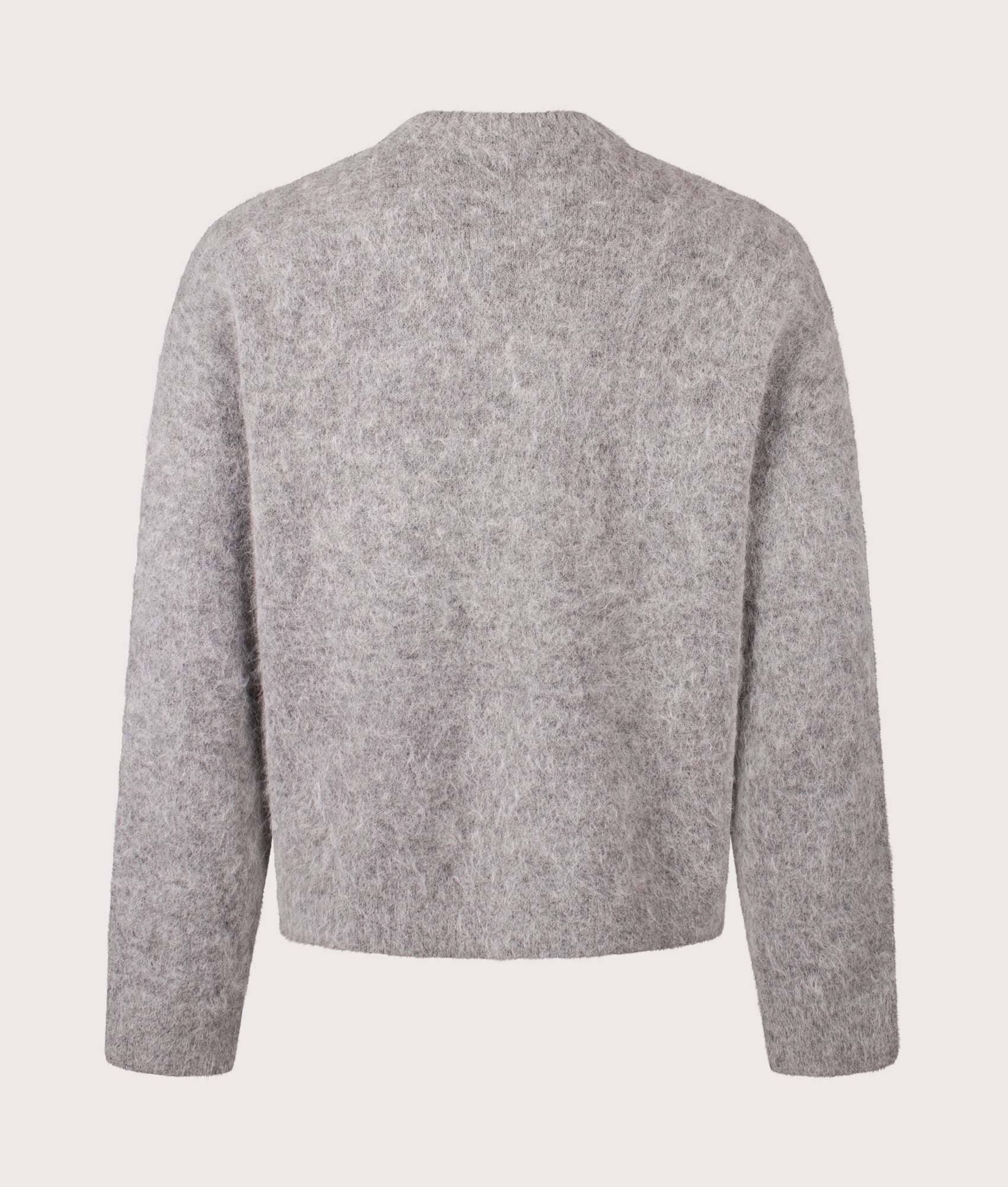 REPRESENT Logo Knit Sweatshirt in  Grey at EQVVS menswear. Back shot.